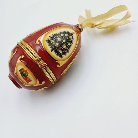 Vtg Mr Christmas Ornament Music Egg Trinket Box Shaped By Valery Parr - Picture 9 of 9